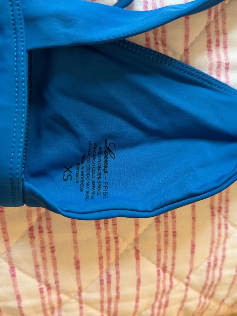 Lovers + Friends Bright Blue Triangle Tie Bikini Set - Picture 4 of 4